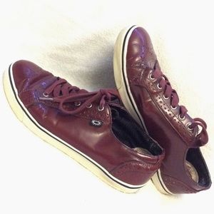 Men’s UGG burgundy casual leather oxford shoes